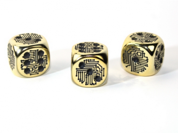 Chessex: Gold Circuit Design d6 (Metallic-Plated Over Plastic)