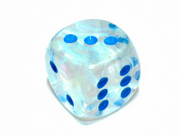 Chessex: Borealis Icicle/light blue Luminary 30mm d6 dice w/pips