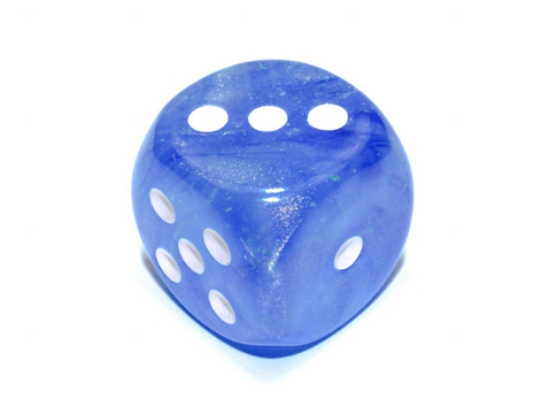 Chessex: Borealis Sky Blue/white Luminary 30mm d6 dice w/pips