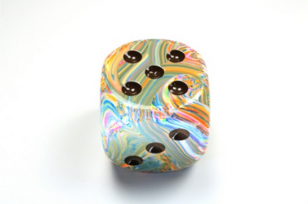 Chessex: Festive Vibrant/brown 50mm d6 dice w/pips