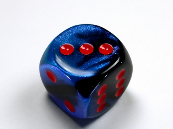 Chessex: Gemini Black-Starlight/red 30mm d6 dice w/pips