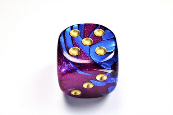 Chessex: Gemini Blue-Purple/gold 50mm d6 dice w/pips
