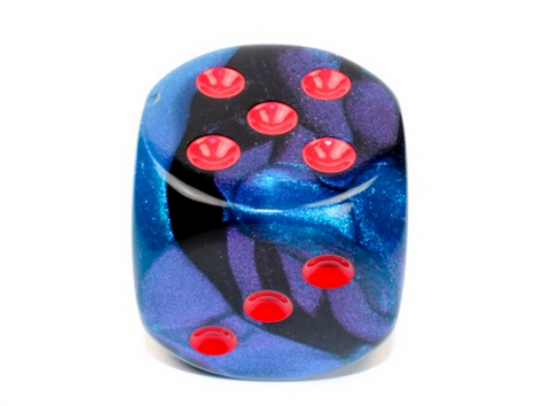 Chessex: Gemini Black-Starlight/red 50mm d6 dice w/pips
