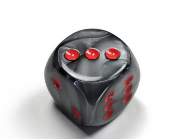 Chessex: Velvet Black/red 30mm d6 dice w/pips