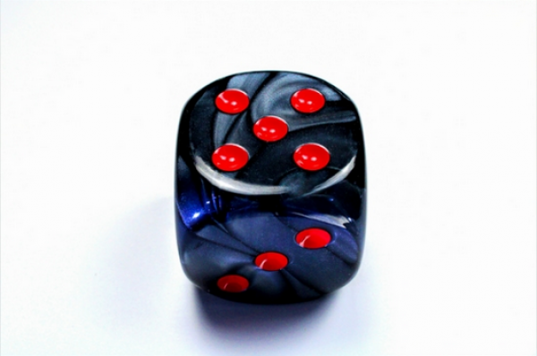 Chessex: Velvet Black/red 50mm d6 dice w/pips