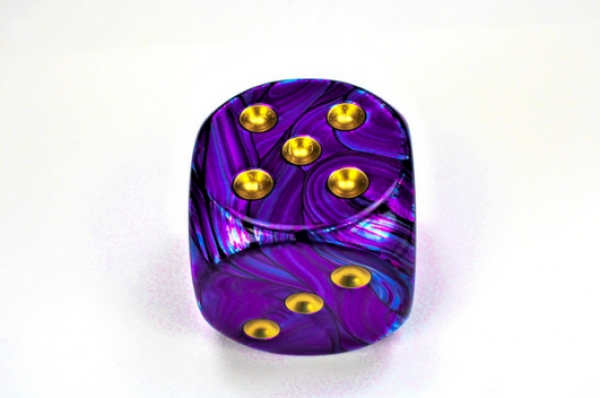 Chessex: Lustrous Purple/gold 50mm d6 dice w/pips