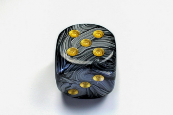 Chessex: Lustrous Black/gold 50mm d6 dice w/pips