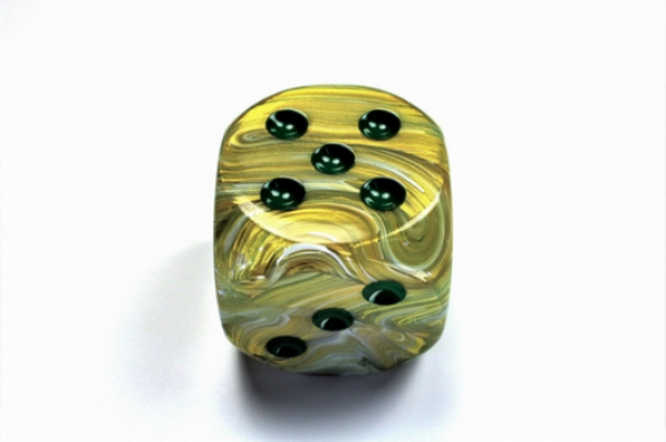 Chessex: Marble Green/dark green 50mm d6 dice w/pips