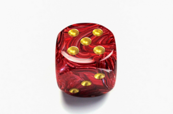 Chessex Dice: Vortex Burgundy/gold 50mm d6 dice w/pips