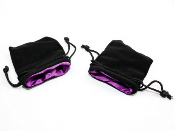 Chessex: Black Velvet Dice Bag w/ Purple Satin Lining (3.75'' X 4'')