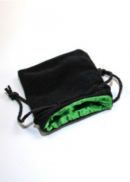 Chessex: Black Velvet Dice Bag w/ Green Satin Lining (3¾'' x 4'')