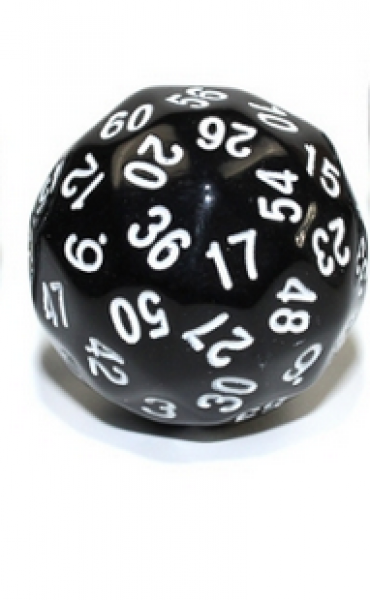Chessex: Opaque Black/White d60 (1)