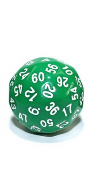Chessex: Opaque Green/White d60 (1)