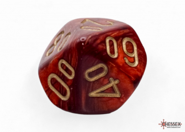 Chessex: Scarab Mega-hedral Scarlet/gold Tens d10 (1)