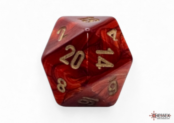 Chessex: Scarab Mega-hedral Scarlet/gold d20 (1)