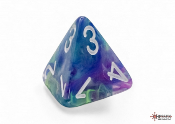 Chessex: Festive Mega-hedral Waterlily/white d4 (1)