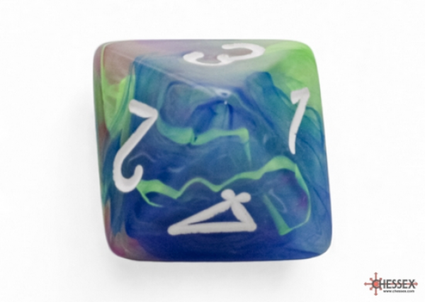 Chessex: Festive Mega-hedral Waterlily/white d8 (1)