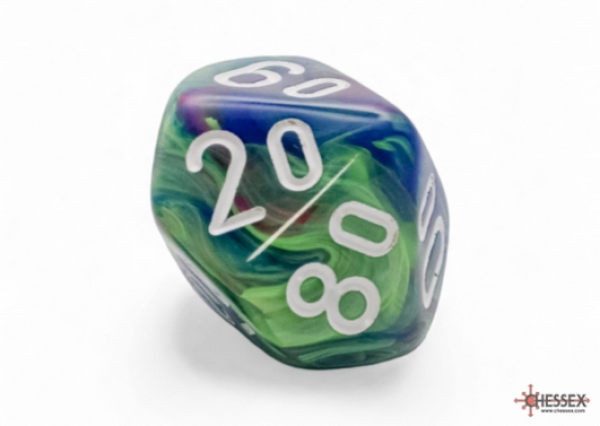 Chessex: Festive Mega-hedral Waterlily/white Tens 10 (1)