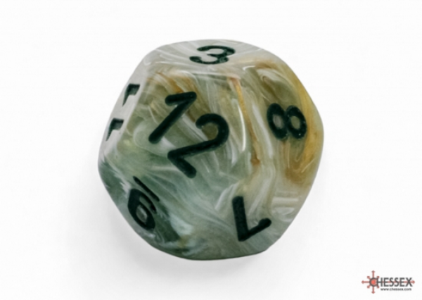 Chessex: Marble Mega-hedral Green/dark green d12 (1)