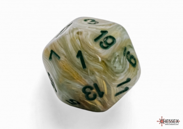 Chessex: Marble Mega-hedral Green/dark green d20 (1)