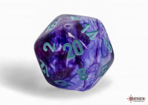 Chessex: Nebula Mega-hedral Nocturnal/turquoise Luminary d20 (1)