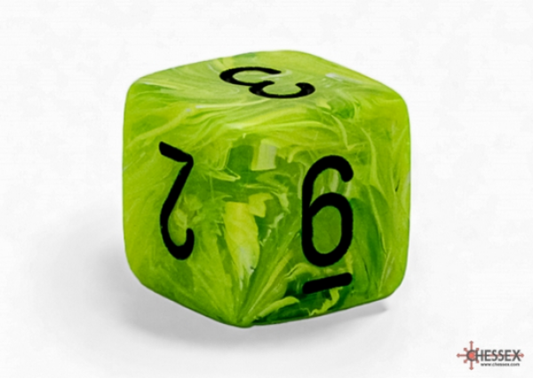 Chessex: Vortex Mega-hedral Bright Green/black d6 (1)