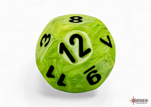 Chessex: Vortex Mega-hedral Bright Green/black d12 (1)