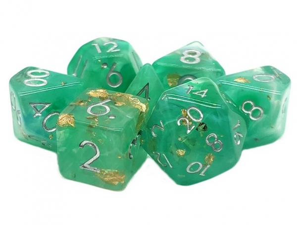Old School RPG Dice Set: Particles - Light Green & Blue Mist