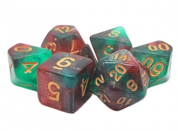 Old School RPG Dice Set: Galaxy - Holly Berry!