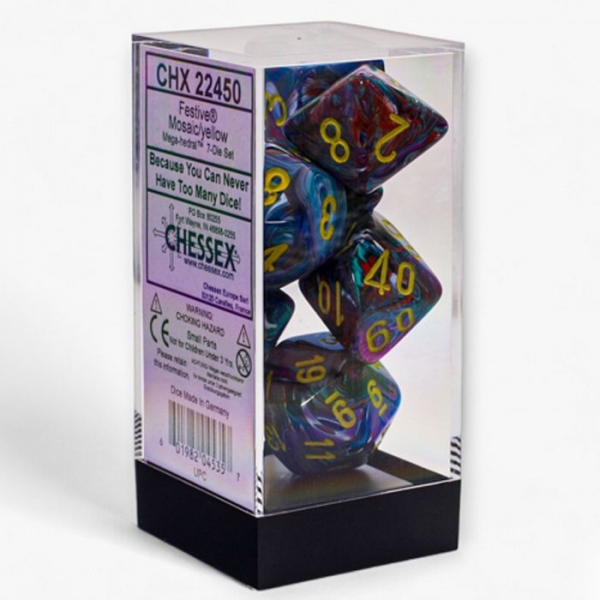Chessex: Mega Hedrals Festival Mosaic/Yellow