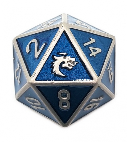 Old School DnD RPG Metal d20: Elven Forged - Metallic TEAL