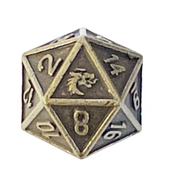 Old School DnD RPG Metal d20: Dwarven Forged - Ancient Gold