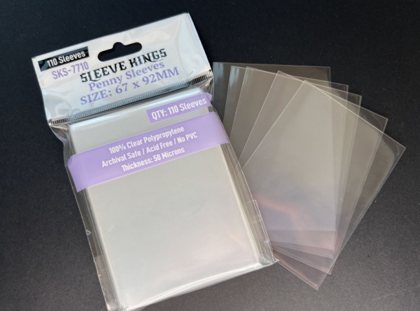 Sleeve Kings: Penny Card Game Card Sleeves (67 X 92) - 110 Pack, 50 Microns