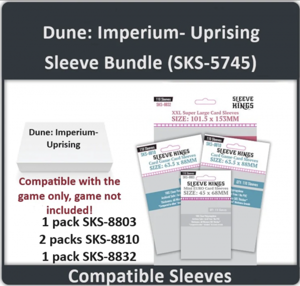 ''Dune: Imperium – Uprising'' Compatible Card Sleeve Bundle (8803 X 1 + 8810 X 2 + 8832 X 1)