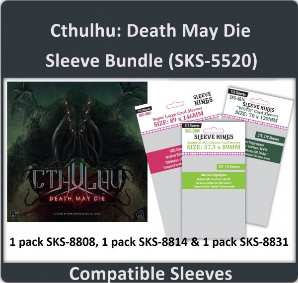 ''Cthulhu: Death May Die'' Compatible Sleeve Bundle (8808 X 1 + 8814 X 1 + 8831 X 1)