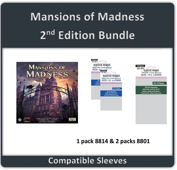 ''Mansions of Madness (2nd Edition)'' Compatible Sleeve Bundle (8814 X 1 + 8801 X 2)
