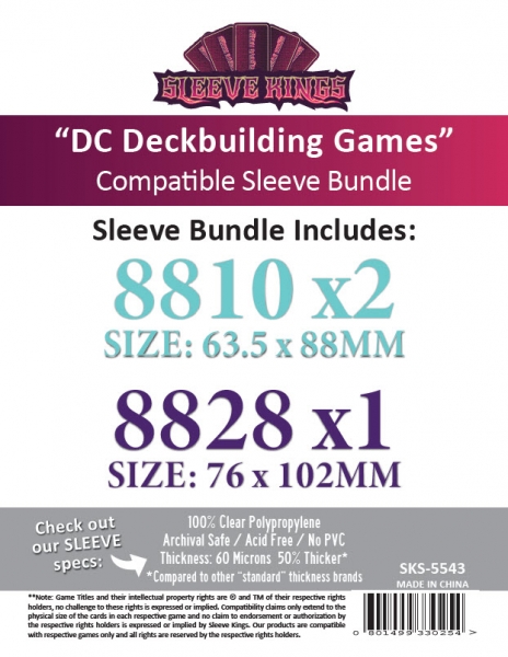 ''DC Deckbuilding Games'' Compatible Sleeve Bundle (8810 X 2 + 8828 X 1) -Each 200 card set