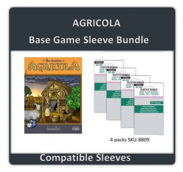 ''Agricola Base Game'' Compatible Sleeve Bundle (8809 X 4)