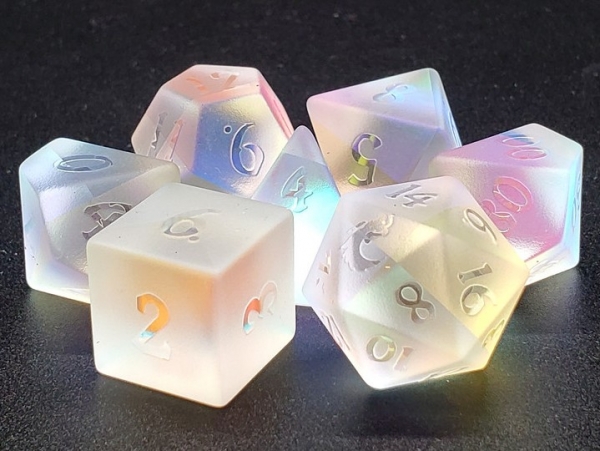 Old School RPG Dice Set: Gemstone - Frosted Prismatic Dreams