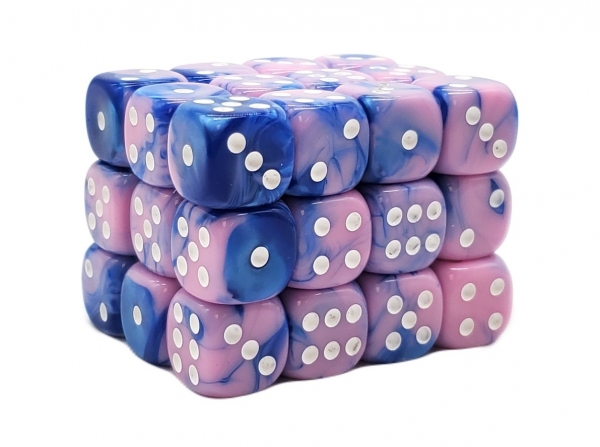 Old School Dice: 12mm D6 Vorpal - Blue & Pink (36)