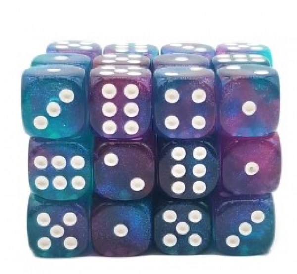 Old School Dice: 12mm D6 Galaxy - Northern Lights (36)
