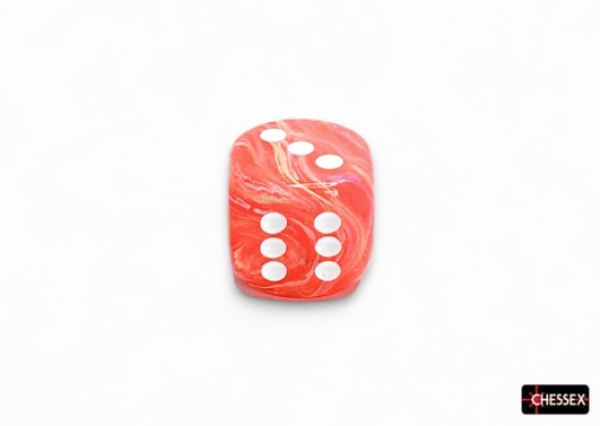 Chessex: Festive Dahlia/White Luminary 30mm d6 dice w/pips