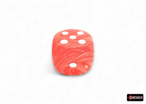 Chessex: Festive Dahlia/White Luminary 50mm d6 dice w/pips