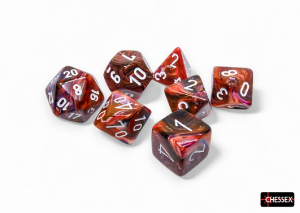 Chessex Dice Sets: Festive Symphony/white Polyhedral 7-Dice Set