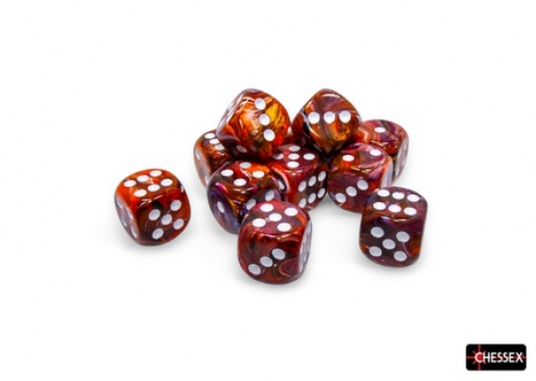 Chessex Dice Sets: Festive Symphony/white 16mm d6 Dice Block (12 dice)