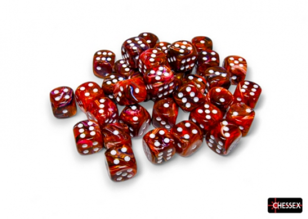 Chessex Dice Sets: Festive Symphony/white 12mm d6 Dice Block (36 dice)