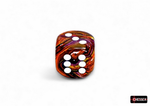 Chessex: Festive Symphony/white 30mm d6 dice w/pips