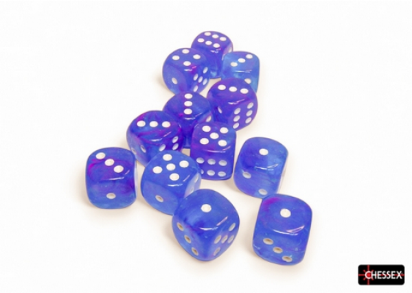 Chessex Dice Sets: Nebula Aura/white Luminary 16mm d6 Dice Block (12 dice)