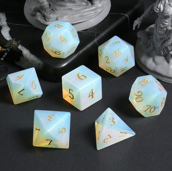 Dice Habit Gemstone Dice Set (7pcs) [Opalite (Synthetic)]