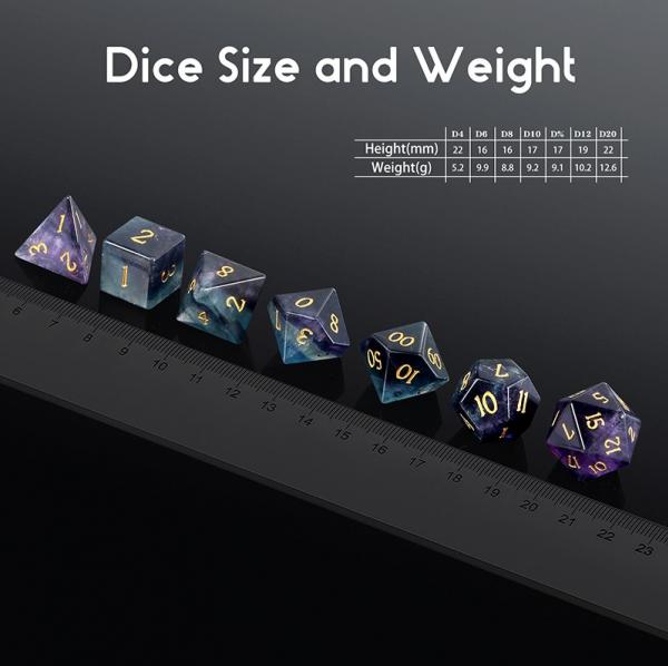 Dice Habit Gemstone Dice Set (7pcs) [Fluorite (Natural)]